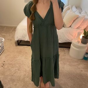 boho green maxi dress